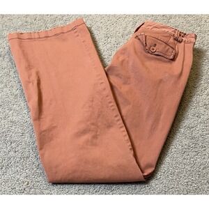 90's Sitwell Anthropologie Chino Pants Women's 6 Clay Red Low Rise Flare Pockets